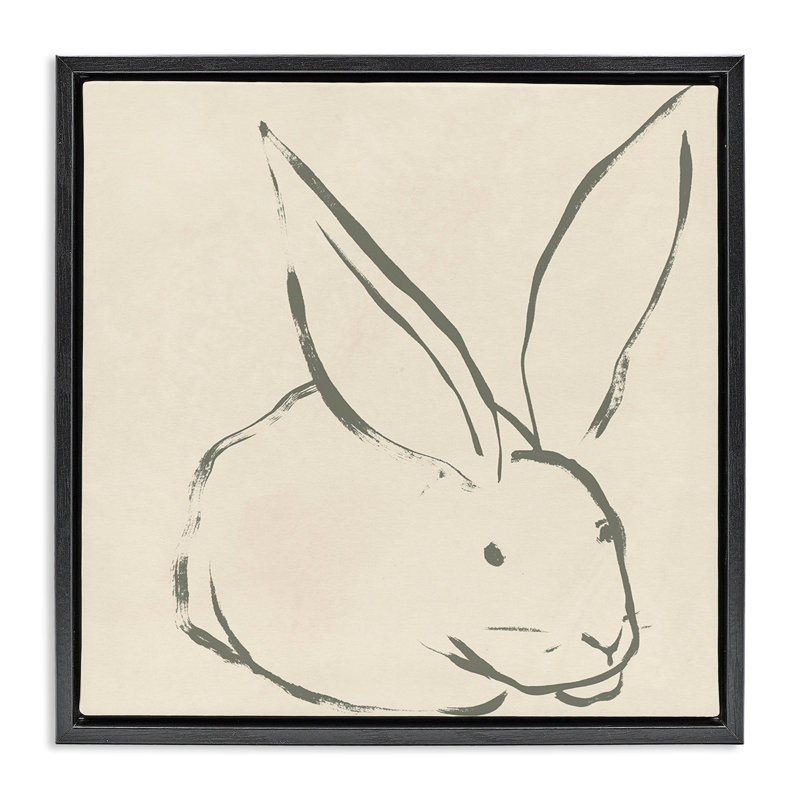 «Simple Rabbit Outline», art mural encadré sur toile flottante par June Erica Vess, H 18 po x l 18 po