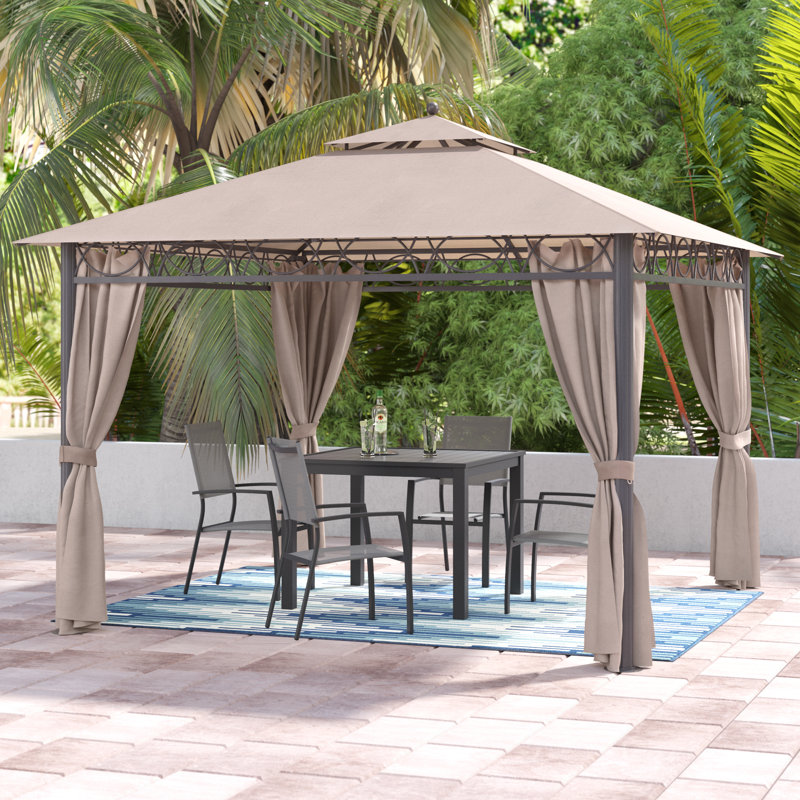 Patson 10 Ft. W x 10 Ft. D Metal Patio Gazebo, Gray