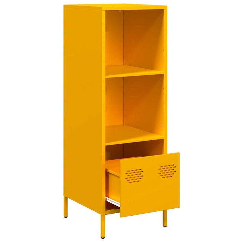 Rumaisah 103.5cm H x 35cm W Bookcase, Mustard Yellow
