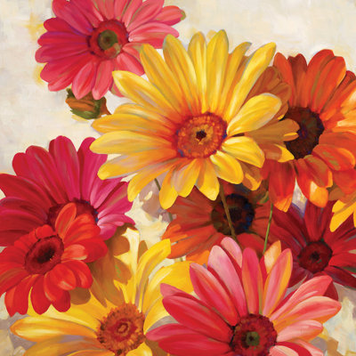 Marguerites pour spring, peinture sur toile tendue
