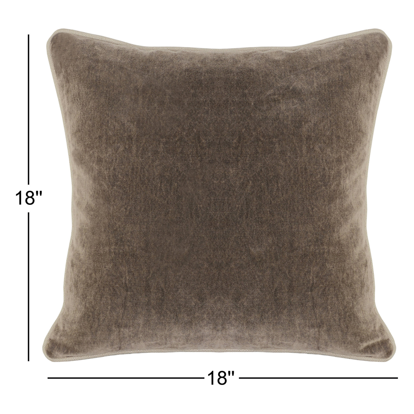 Goodall Velvet Pillow Cover & Insert, Square 18", Brown