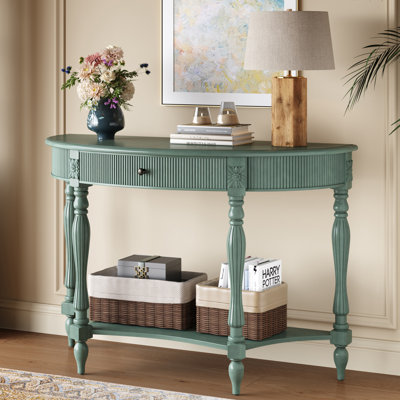 Console Mid-Century avec tablette et tiroir