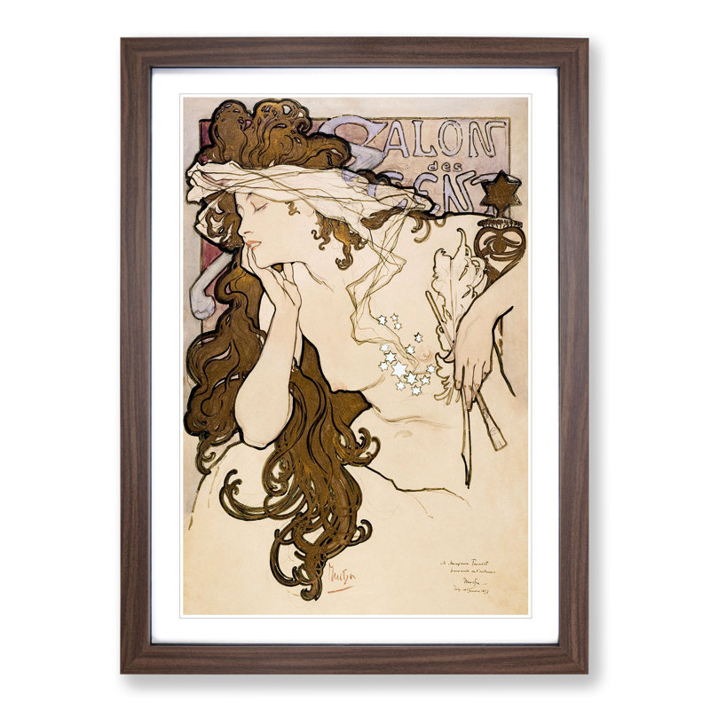 Salon Des Cent Vol.4 - Picture Frame Graphic Art, 36cm H x 27cm W x 2cm D, Walnut Framed