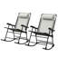 Ensemble de chaises berçantes d'extérieur 2 pièces, ensemble de chaise berçante pliante pour patio avec appui-tête pour cour, patio, terrasse, cour