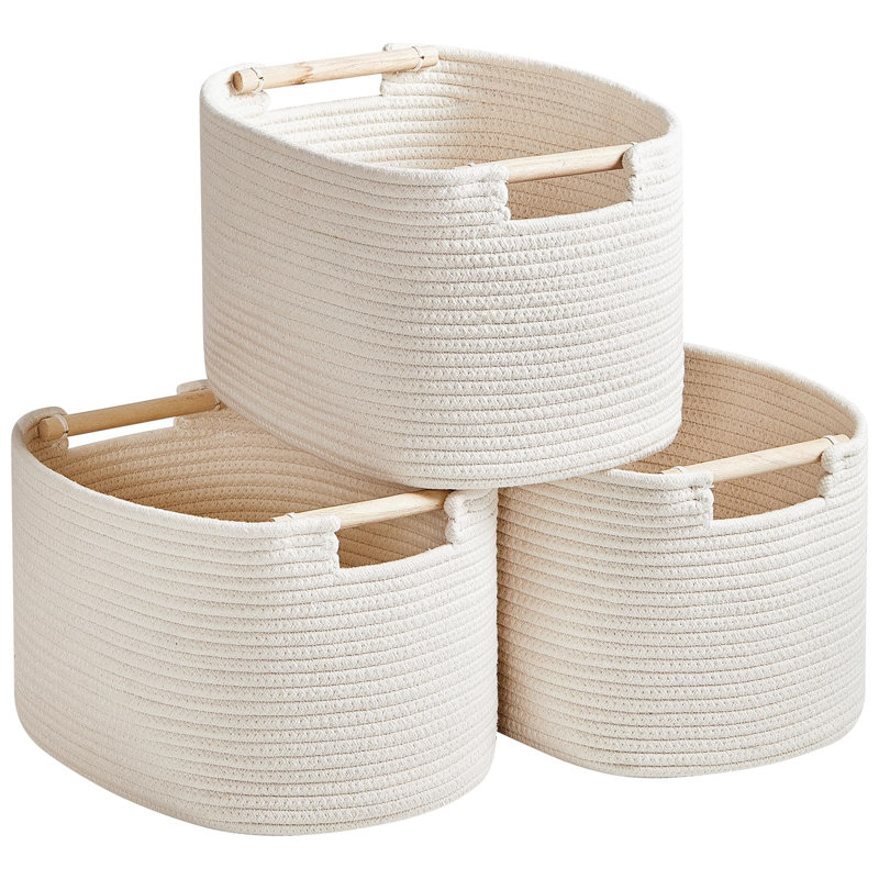 3 Pack Storage Basket For Cabinet And Toy Organization  Baskets For Storage - Baby Toy Bin - Toy Storage Organizer - Ideal For Empty Gift Baskets To Fill