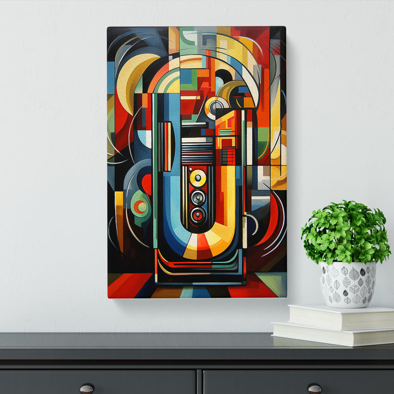 Jukebox Cubism - Wrapped Canvas, 60cm H x 40cm W x 3cm D