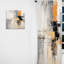 Collage de route abstrait gris beige - Rideau en velours moderne - obscurcissant - 1 panneau-107586546