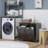 Dual Tilt out Laundry Hamper Cabinet, Bathroom Storage Cabinet with 2-Compartment Hamper, Modern  Floor Cabinet