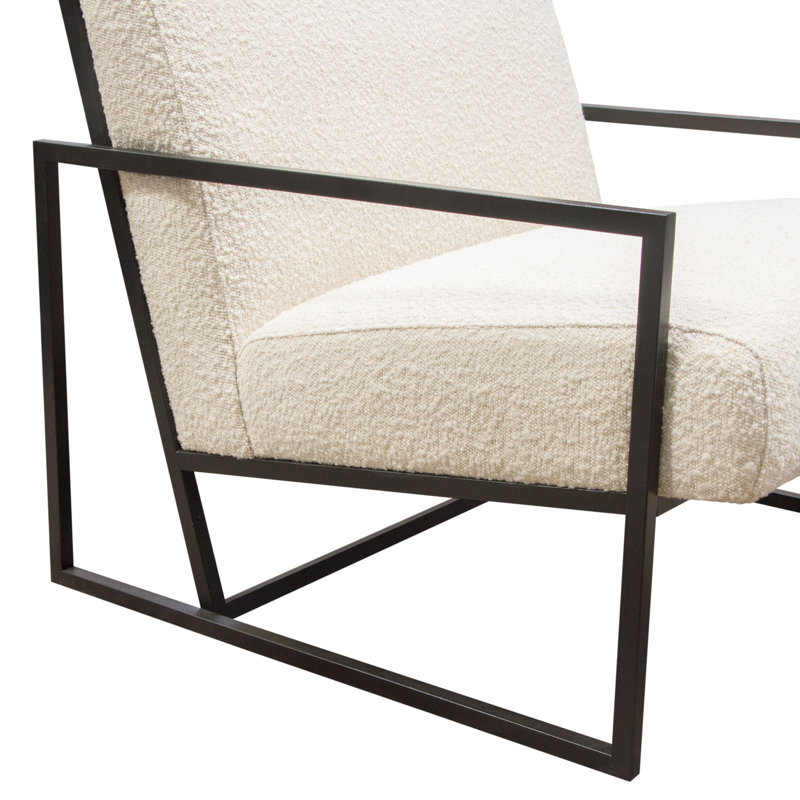 Black Velvet and Metal Slipper Accent Chair
