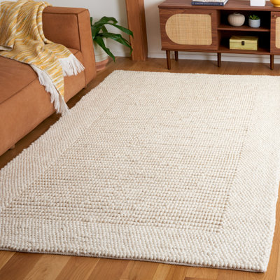 Burdick Handwoven Wool/Cotton Area Rug in Ivory/Beige