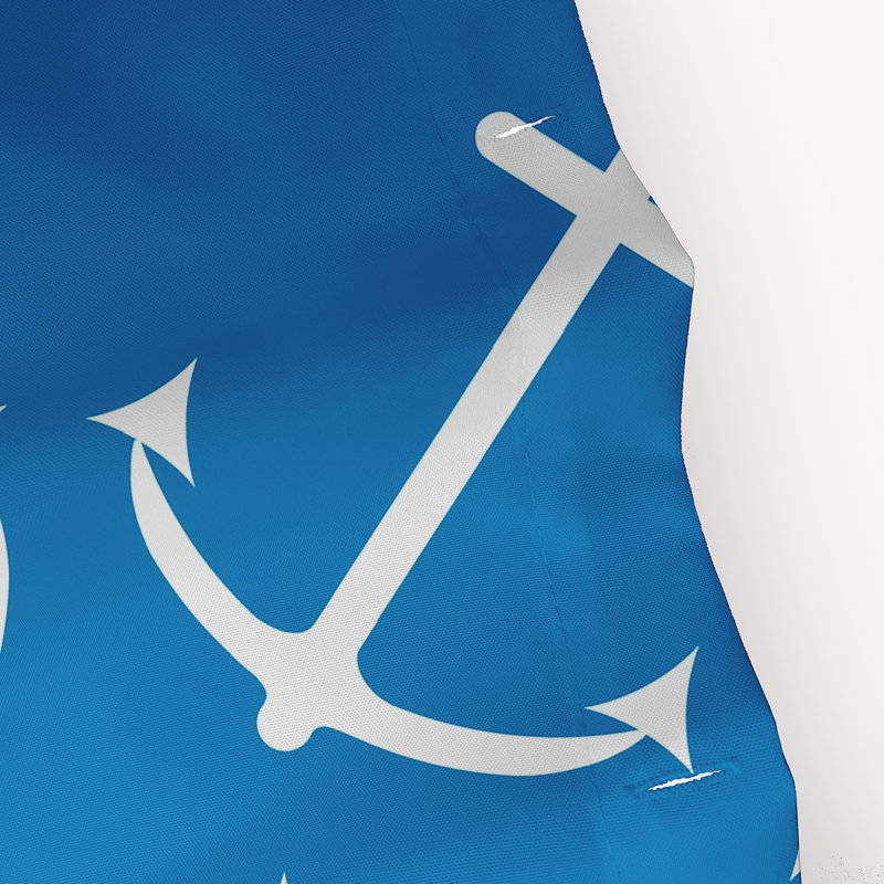 Rideau de douche simple à imprimé géométrique, Bleu, Anchor Up