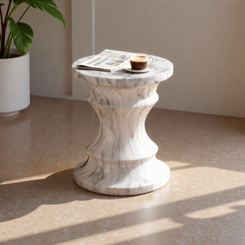 Tables de bout d'extérieur pour patio, table d'appoint Gardenaccent, petite table d'appoint moderne pour l'extérieur, tabouret de jardin en souche d'arbre pour l'intérieur et l'extérieur