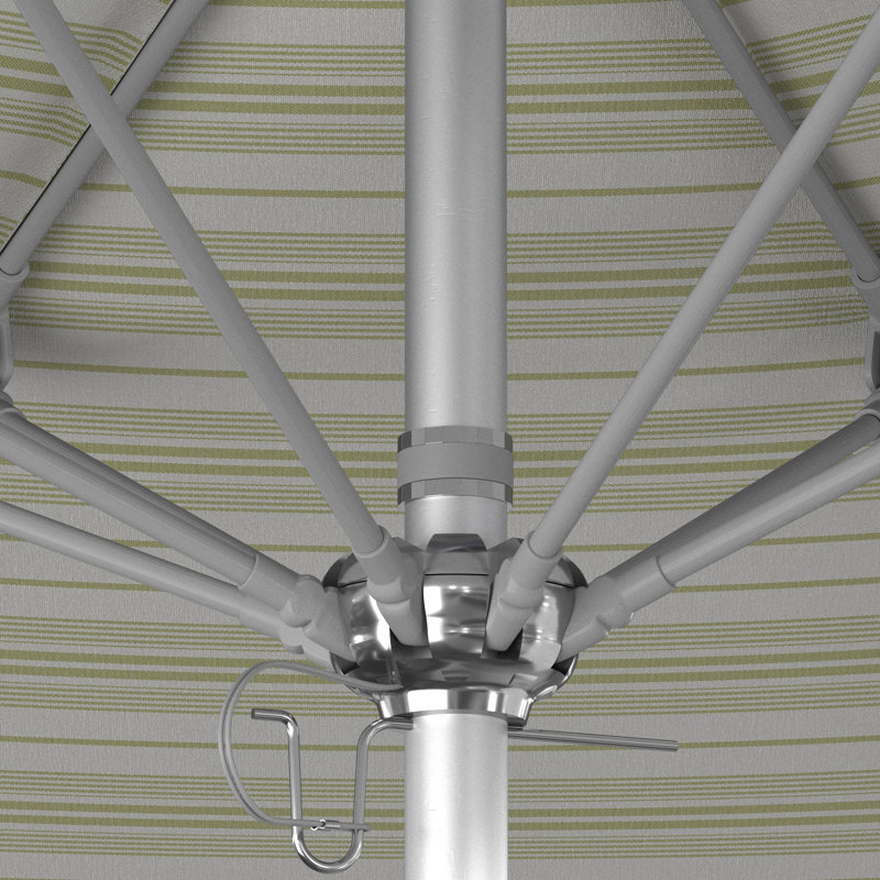 Parasol de marché 108 "x 108 Santana, Argent anodisé, Welfleet Basil Outdura®