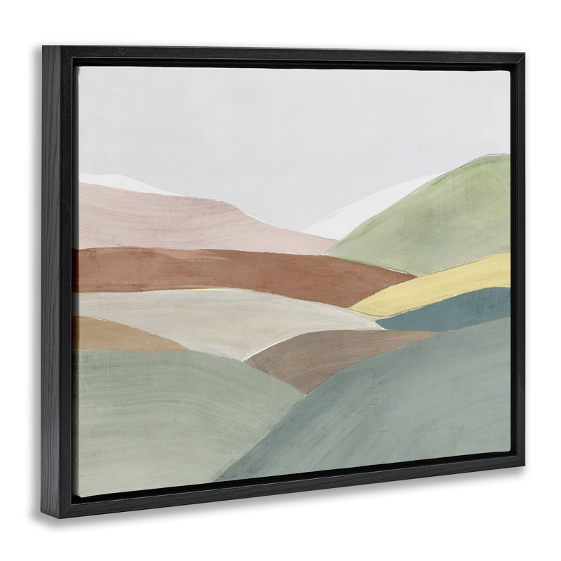 Cadre flottant Subtle Rolling Hills, design par Ian C., H 25 po x l 31 po, Cadre flottant noir de jais