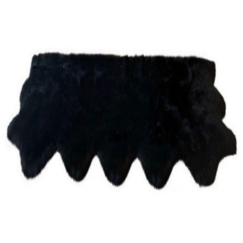 Tapis noir en peau de mouton Amaranta, Nouveauté 3 pi x 8 pi 6 po