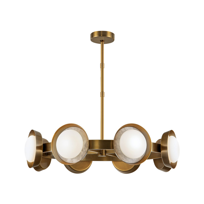 Alonso 8 - Light LED Chandelier, Vintage Brass