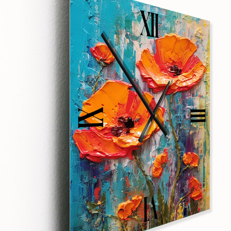 Azma - Poppies Very Large Wall Clocks, Grand