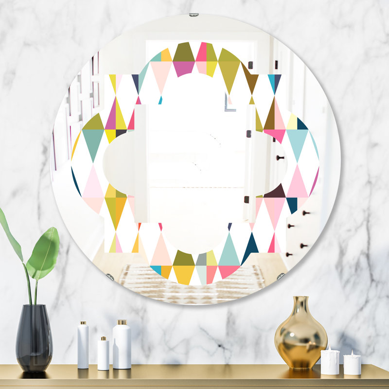 Miroir mural sans cadre Quatrefoil Diamond VII, 23,6 po x 23,6 po