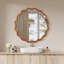Miroir décoratif jaune-brun en bois massif rond de 30 pouces, pour chambre à coucher, salle de bain, salon, vestibule-1522341534