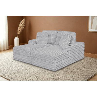 Chaise longue double compressée 2 pièces