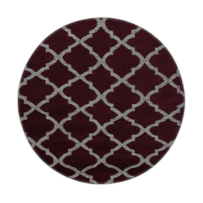 Trellis Red Indoor and Outdoor Area Rug
