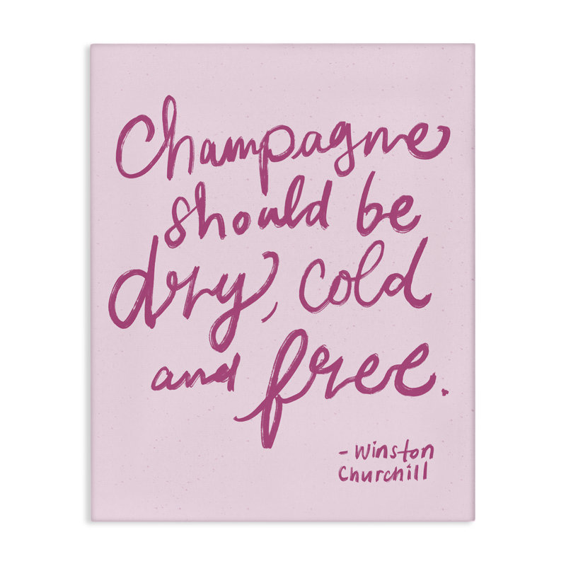  Art mural sur toile Dry Dry Free Champagne par Kristina Hultkrantz, H 20 po x l 16 po