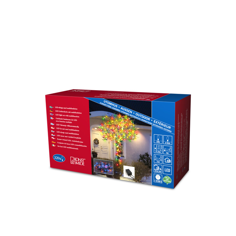 Kontsmide LED Wide Angle LED String Light, Multicolor, 2233 cm