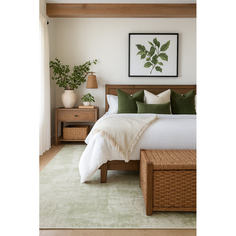 Rug Branch Atlas 8' x 11' (7'10" x 10'10") Green/Beige Abstract Patchwork Indoor Area Rug, Modern, Medium Pile, Stain-Resistant Carpet - Living Room, Bedroom, Dining Room, and Kitchen