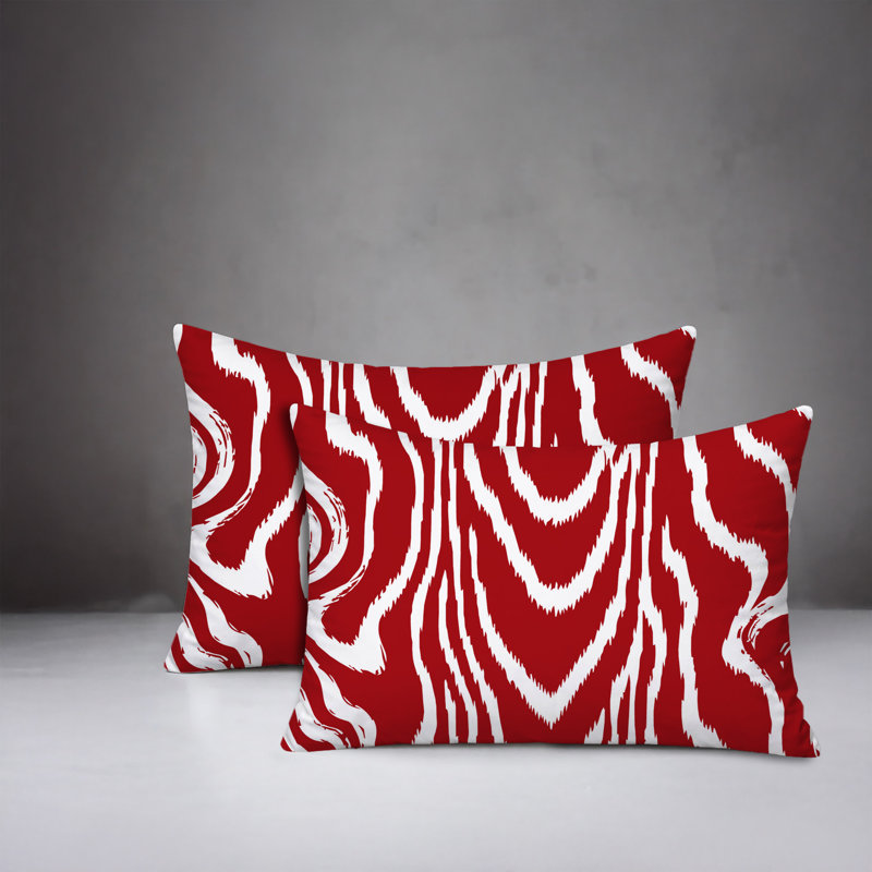 Oreiller réversible intérieur / extérieur Meli, 20x14, Red