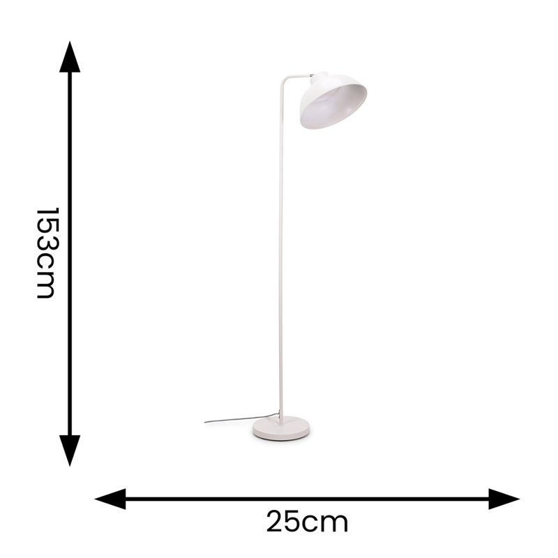 Ridglea 153cm Traditional Floor Lamp, White, No