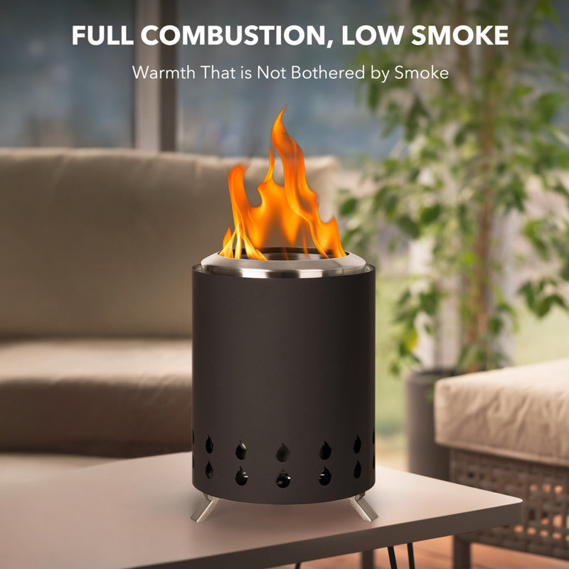 Black Smokeless Tabletop Fire Pit