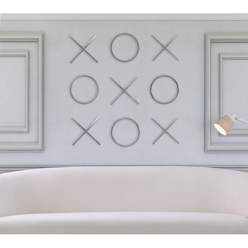 Modern Metal Wall Decor, 45.25" H x 45.25" W x 0.75" D, Chrome