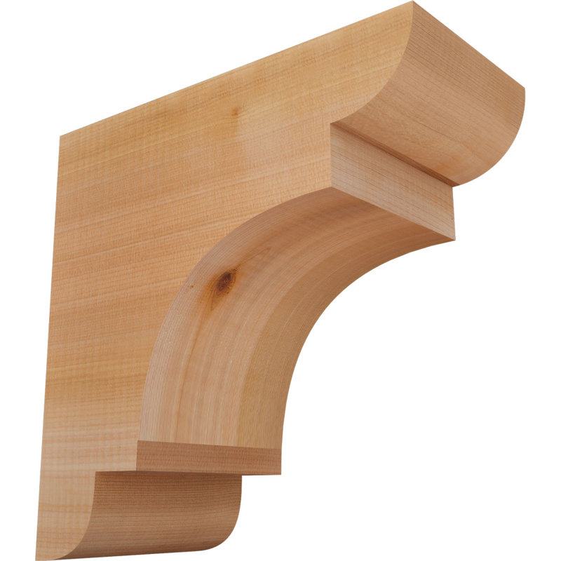 L 5 1/2 po x P 12 po x H 12 po New Brighton Smooth Corbel, cèdre rouge de l'Ouest, H 12 po x l 5,5 po x P 12 po, Cèdre rouge