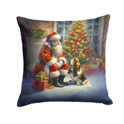 Coussin Basset Hound and Santa Claus