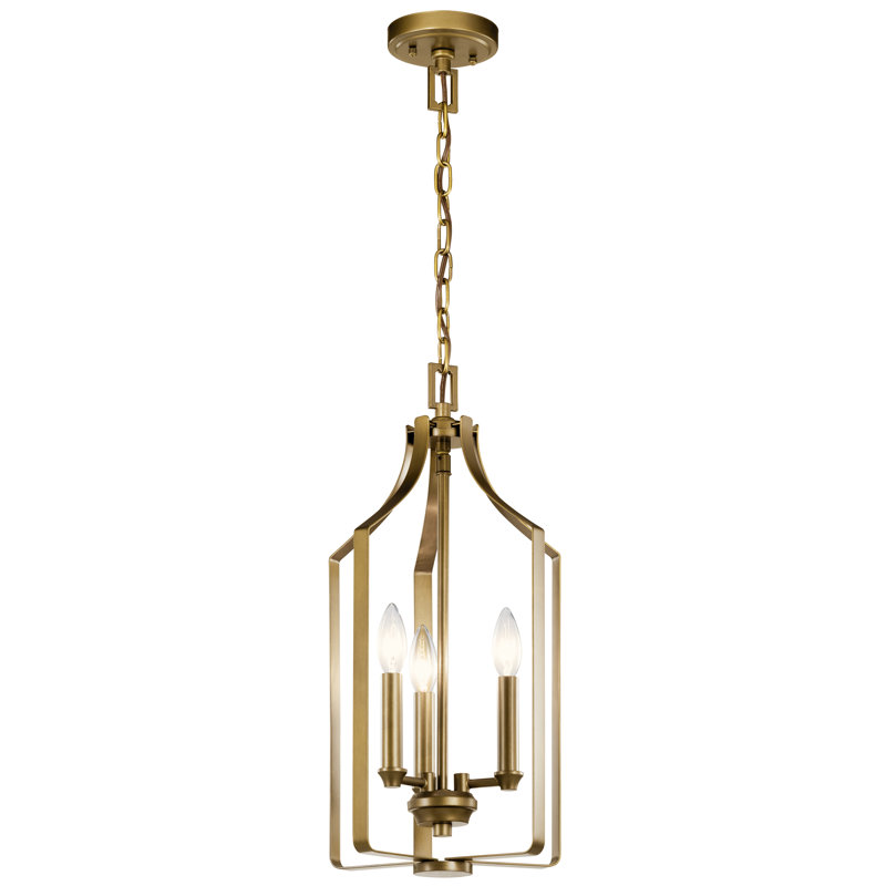 Lustre en laiton naturel à 3 lumières Morrigan