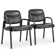 22.24" W Stackable Leather Seat Conference Waiting Room Chair with Metal Frame