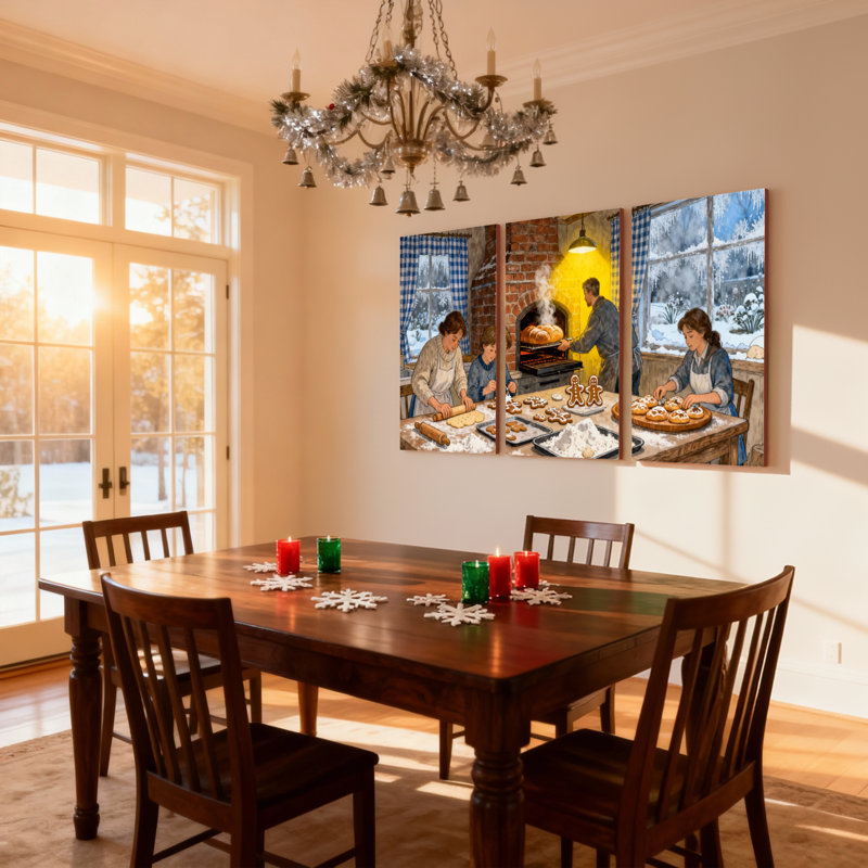 Ensemble de 3 reproductions d'art sur toile, H 30 po x l 60 po