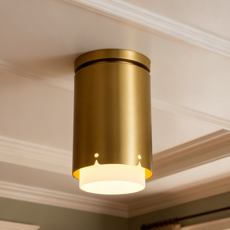 Plafonnier encastré en verre 1 lumière