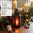 Moroccan Candle Lantern Decorative Candle Holder Lamp for Table or Hanging, Ramadan Decorations, Weddings, Indoor Home Decor, Outdoor Patio or Porch (Set of 2)-656086467-656086466