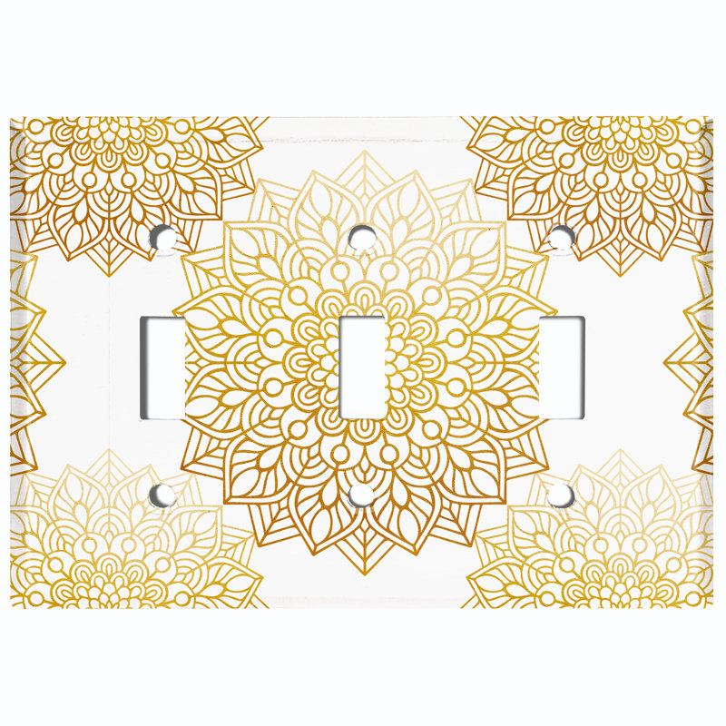 Plaque murale 3 lumières Mandala, Brun clair