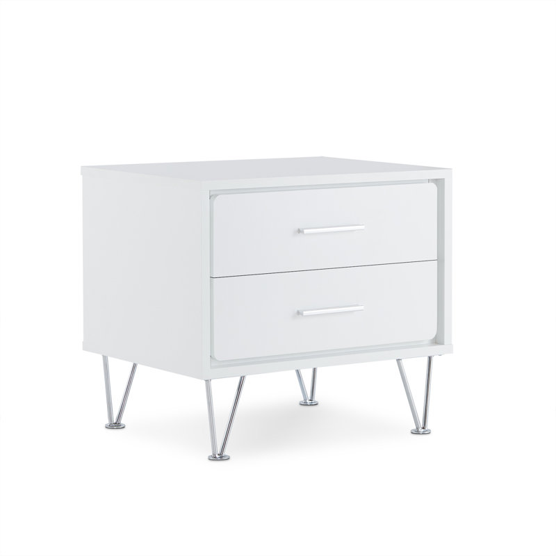 Table d'appoint Deoss, Argent, Blanc