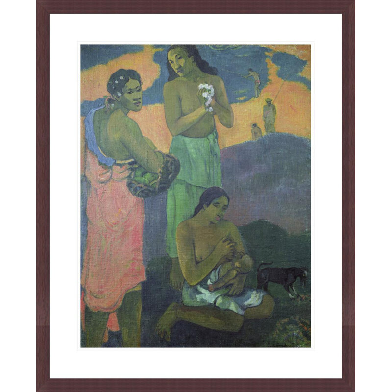 «Maternity or Three Women on the Seashore» par Paul Gauguin - Impression sur toile encadrée, H 28,87 po x l 23,5 po