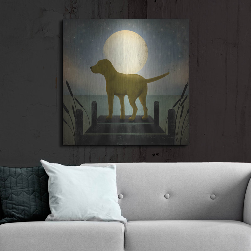 «Moonrise Yellow Dog» par Ryan Fowler, H 36 po x l 36 po