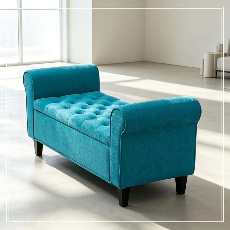 Chaise d'appoint élégante, repose-pieds multifonctionnel, banc de rangement avec siège relevable