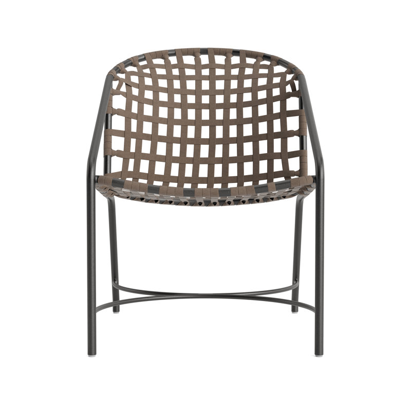 Kantan Outdoor Lounge Chair, Textured Pewter/Mica Suncloth Lace