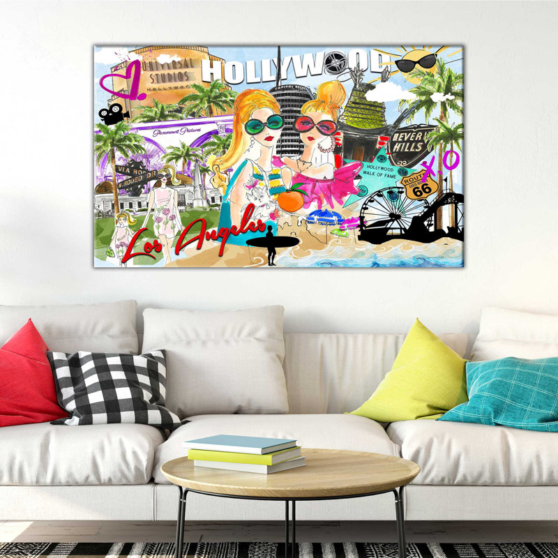 «Take Me To Los Angeles (Horizontal)» par Jodi - impression, H 36 po x l 60 po x P 1,5 po, Toile tendue