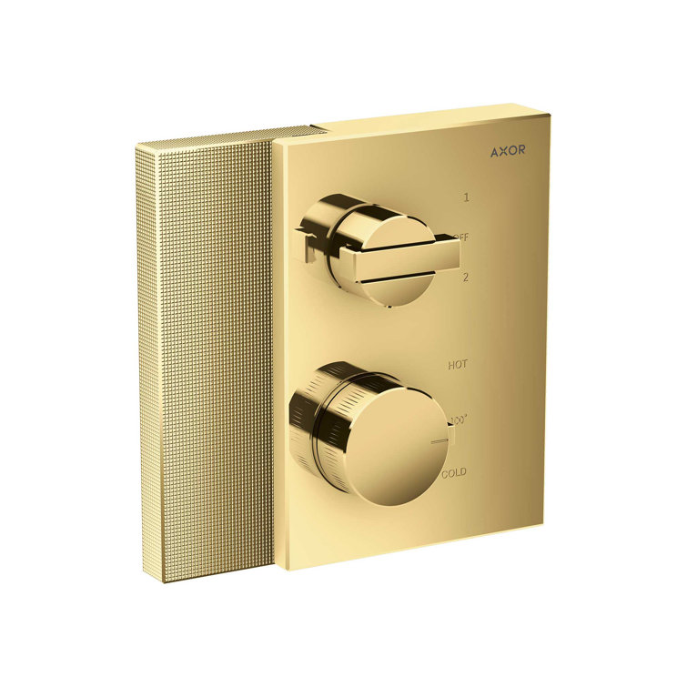 AXOR Edge Diamond Cut Thermostatic Trim with Volume Control and Diverter Valve Trim Only