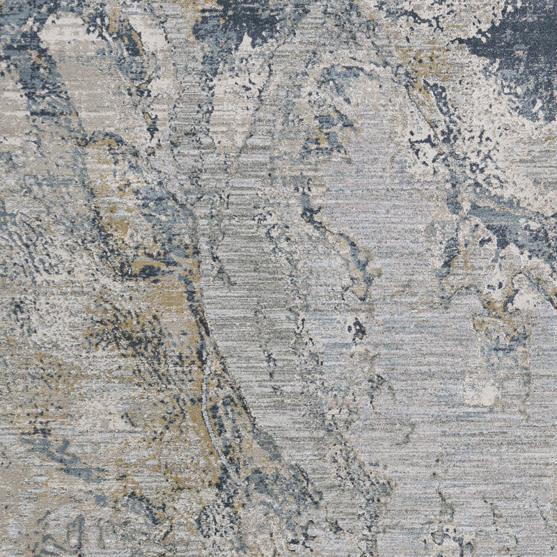 Batres Abstract Light Gray Area Rug, Rectangle 9' x 12'2"
