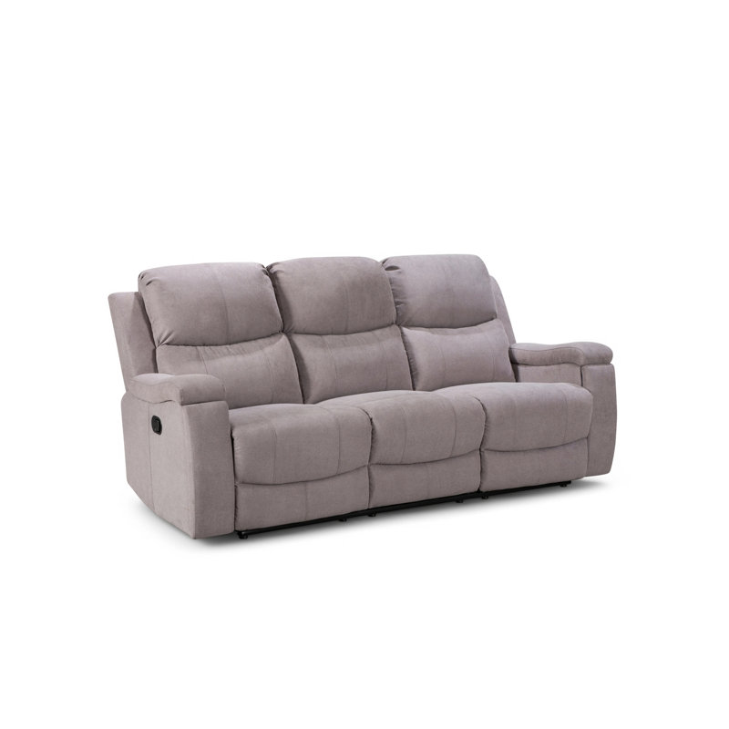 Chenille Fabric 3 + 2 Seater Manual Recliner Sofa Set, Light Grey
