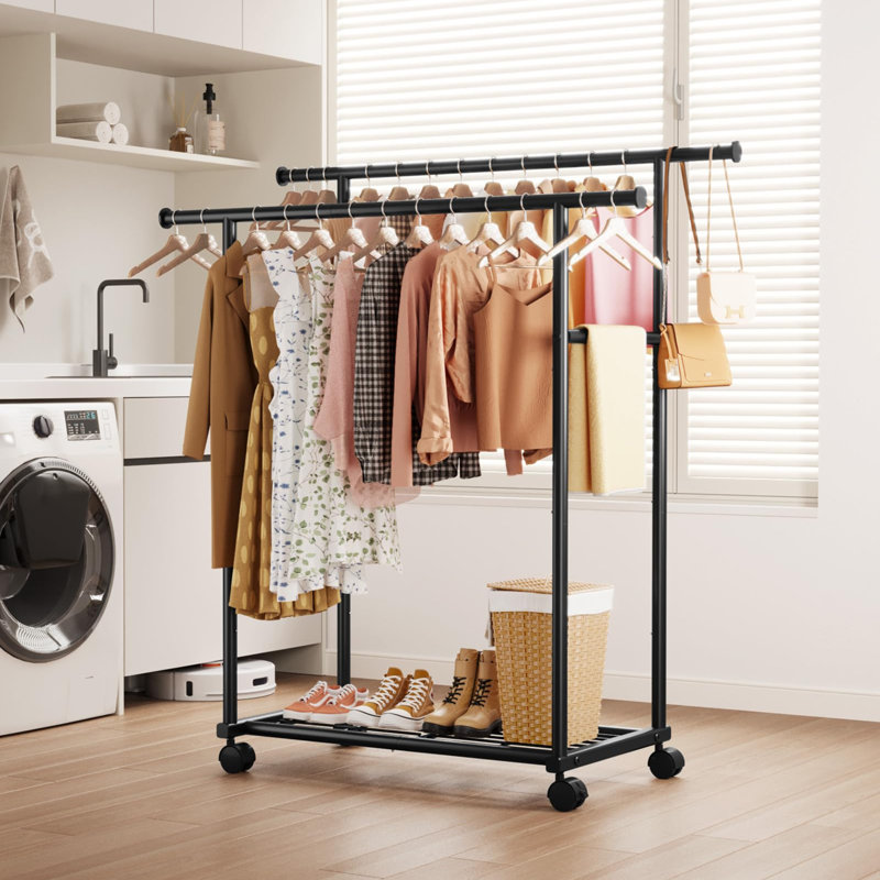 98cm Adjustable Clothing Rack, Black